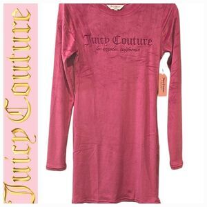 Juicy Couture Signature Logo Velour Sleepwear/Dress- Festival Fuschia